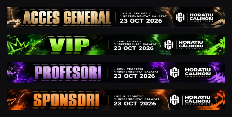 Brățări de acces: general, VIP, profesori, sponsori