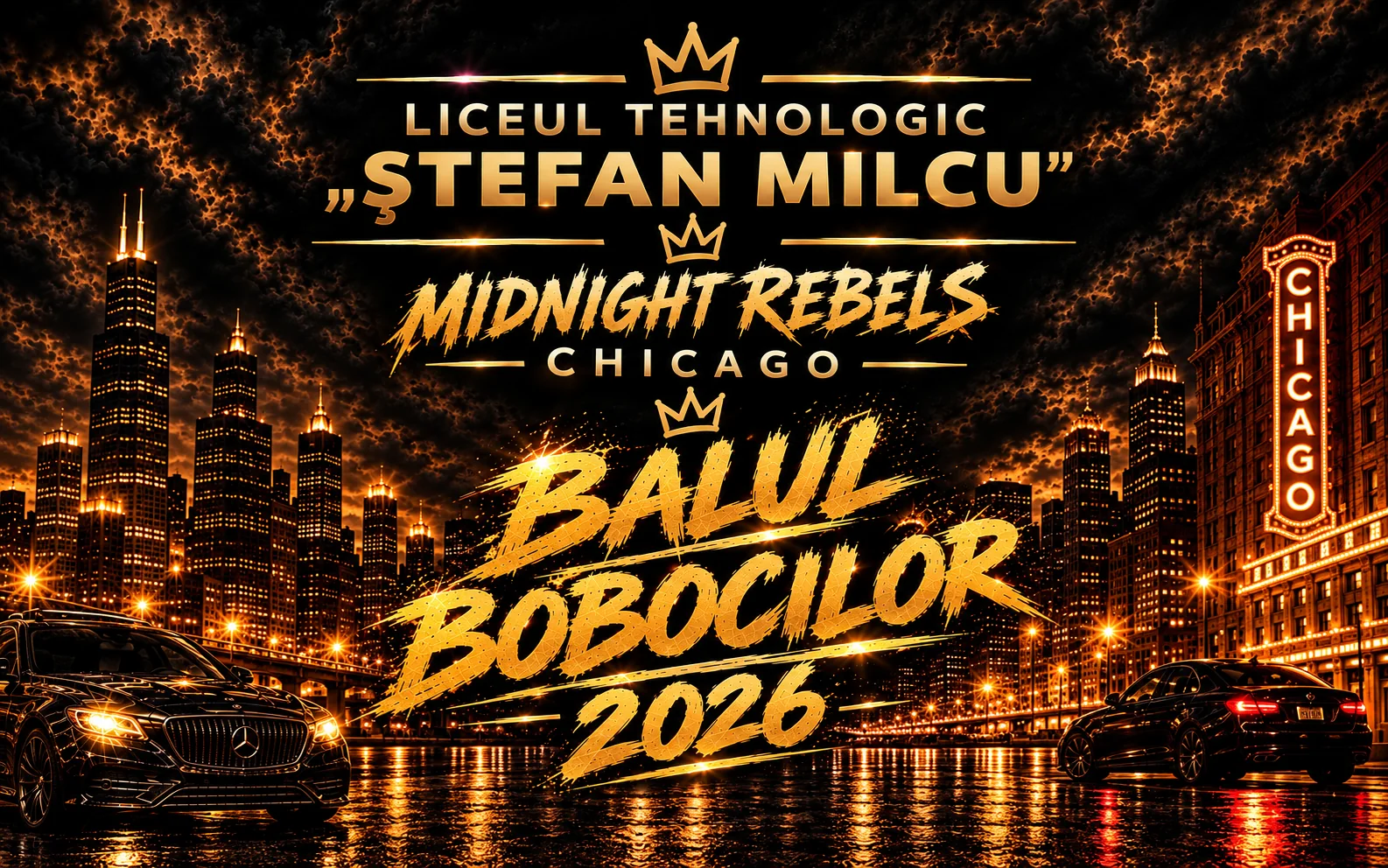 Bannerul de scenă Midnight Rebels Chicago