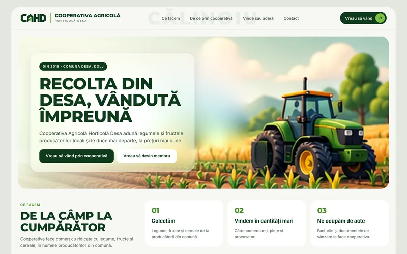 Site-ul Cooperativei Agricole Horticole Desa