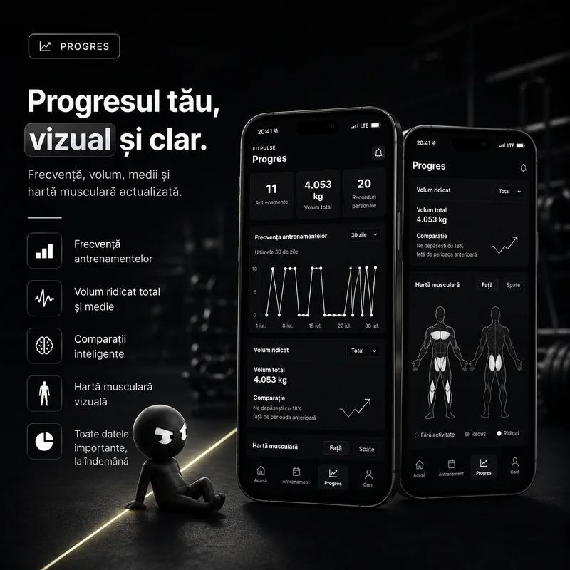 Postare FitPulse: progresul tău, vizual și clar